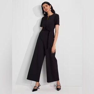 Kate Spade Ponte Split-neck Jumpsuit - Black